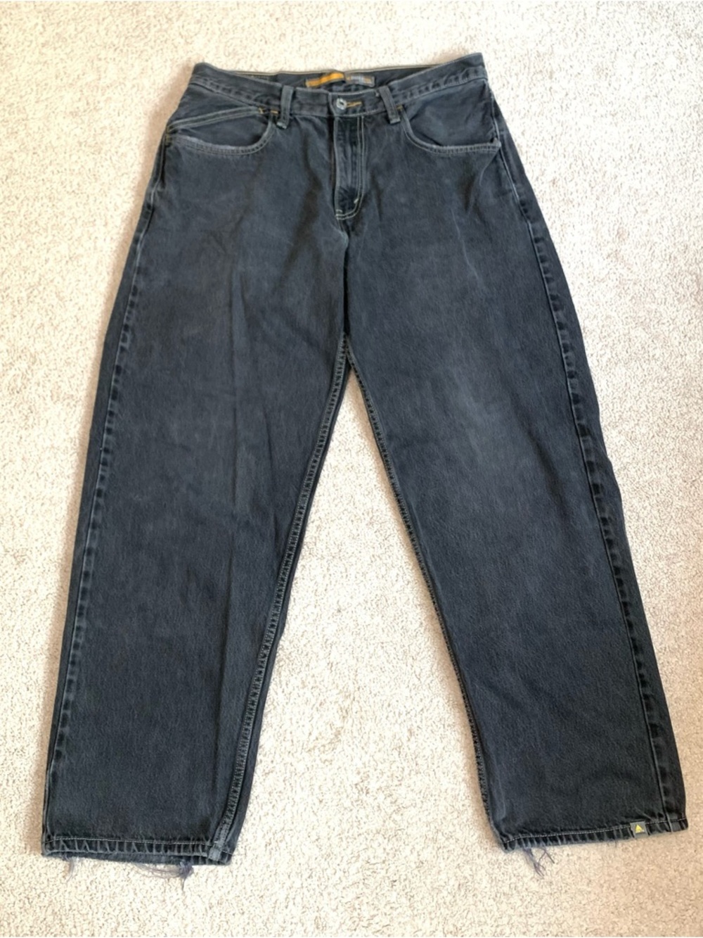 Levi’s Vintage Baggy Silver Tab Distressed Faded Black Jeans Mens Size 32x32